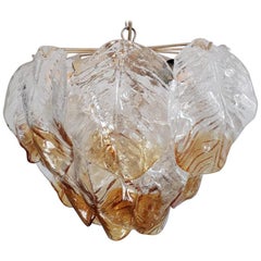 Murano Leaves Chandelier by Mazzega