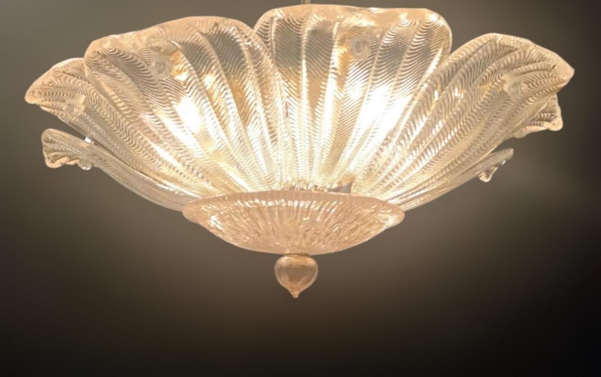 Murano Leaves Flush Mount In Good Condition For Sale In Los Angeles, CA