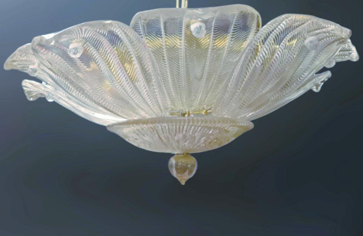 Mid-Century moderno Foglie di Murano trasparenti in vendita