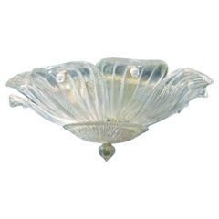 Clear Murano Leaves Flush Mount