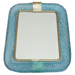 Vintage Murano Light Blue Photo Frame by Barovier e Toso, 4 Available