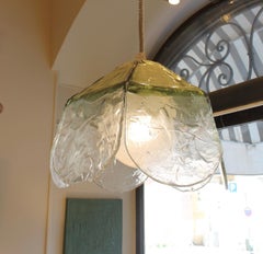Murano Light, Mazzega, Petal Pendant Glass, 1960, by Carlo Nason