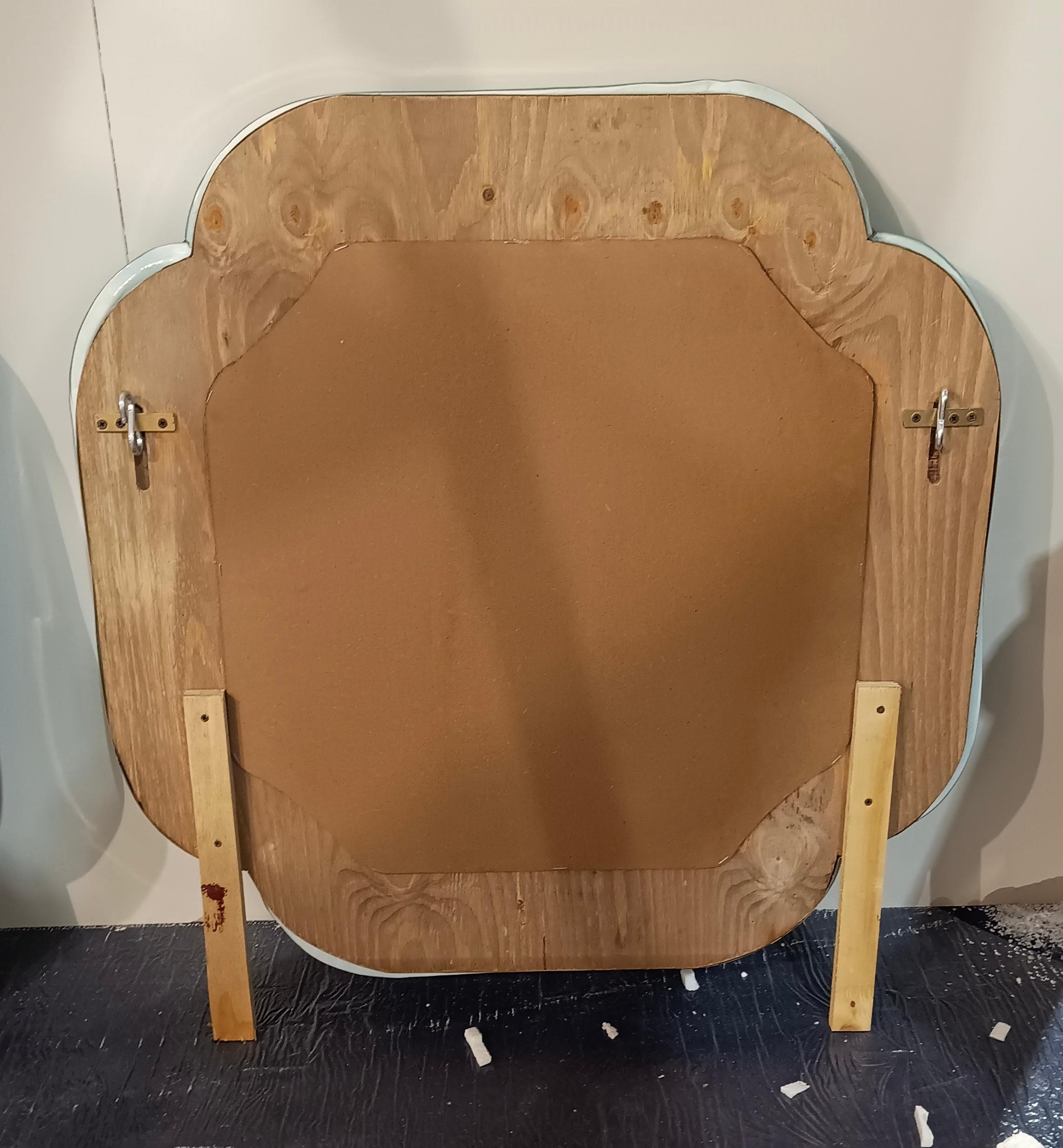 Specchio da parete con console di Murano in vetro rosa chiaro e ottone, metà del secolo scorso, 2000 in vendita 2