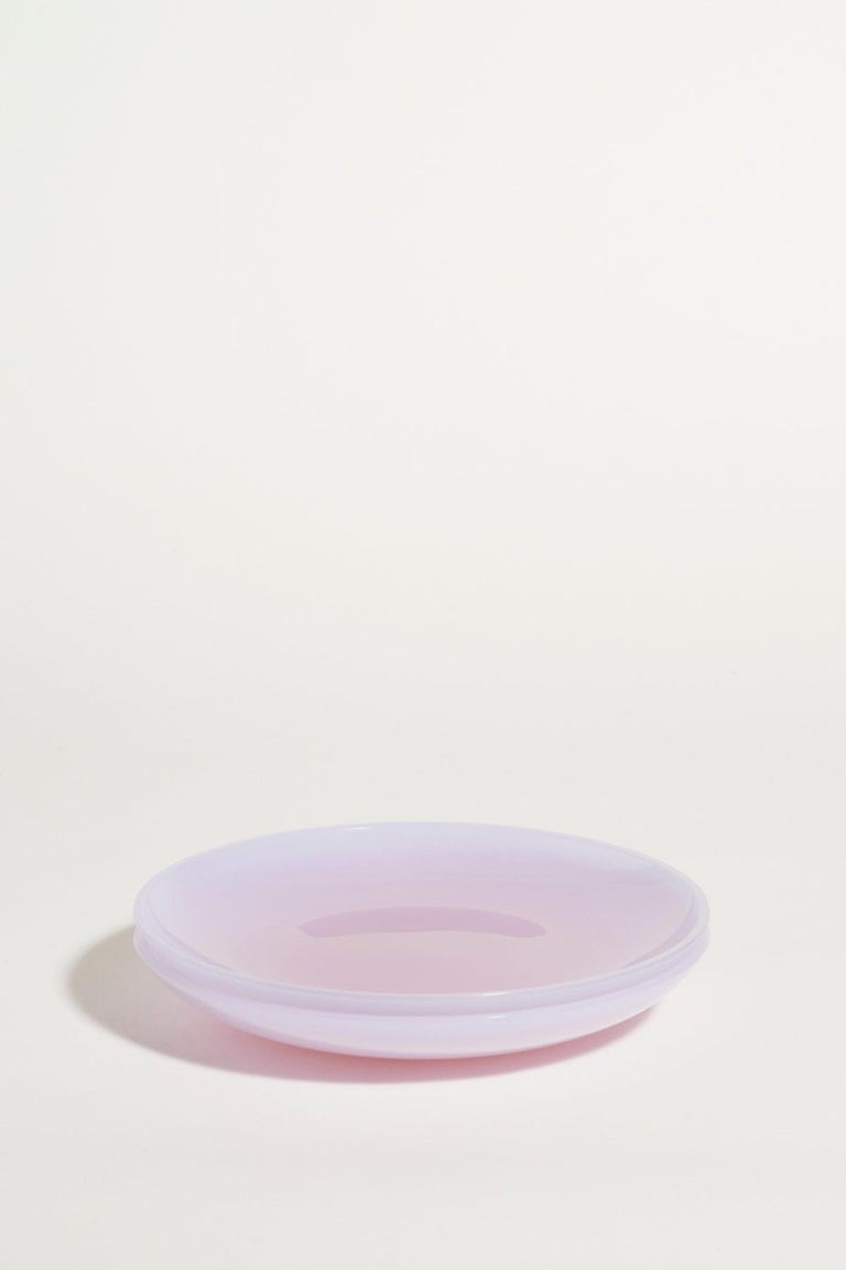 Murano Lilac Glass Plates Set of Two For Sale at 1stDibs