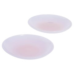 Murano Lilac Glass Plates Set of Two