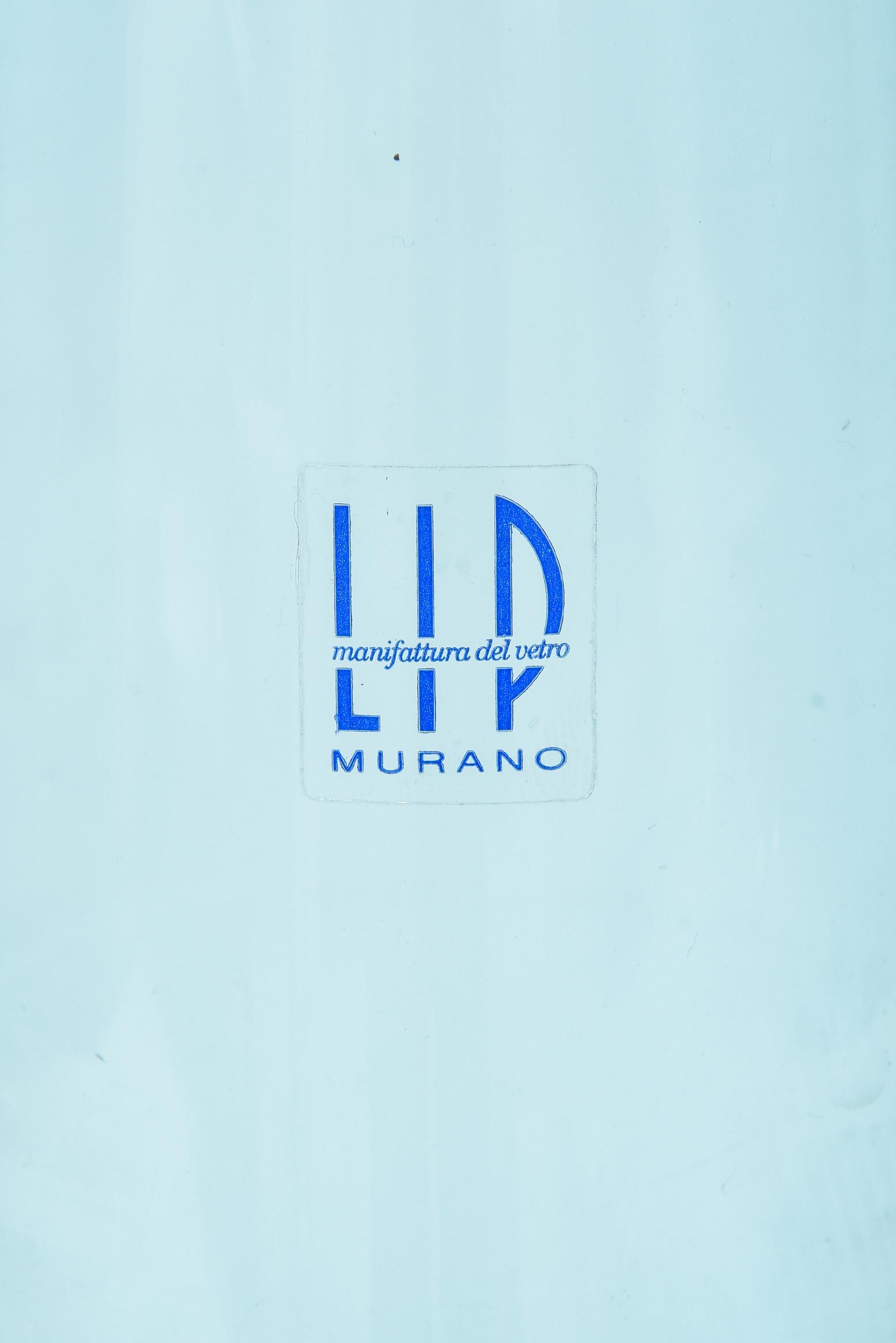 Vase à fusil en verre bleu de Murano LIP conçu par Marcello Furlan Bon état - En vente à Miami Beach, FL