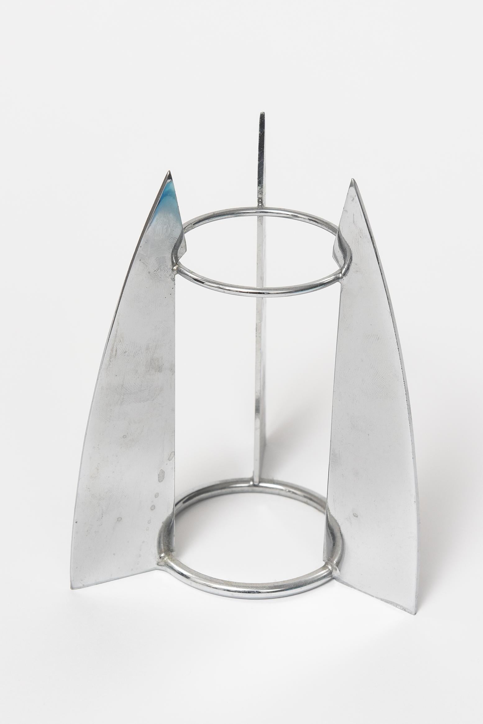Murano LIP Blue Glass Rocket Vase Designed by Marcello Furlan For Sale 1