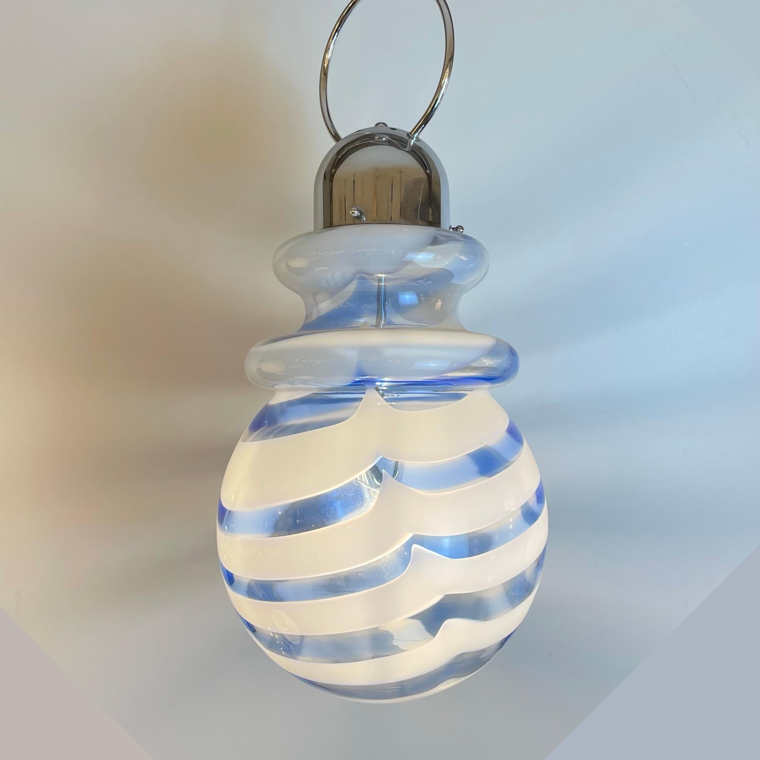 Lampe de suspension Lollipop de Murano, 1970 Bon état à Brussel, BE