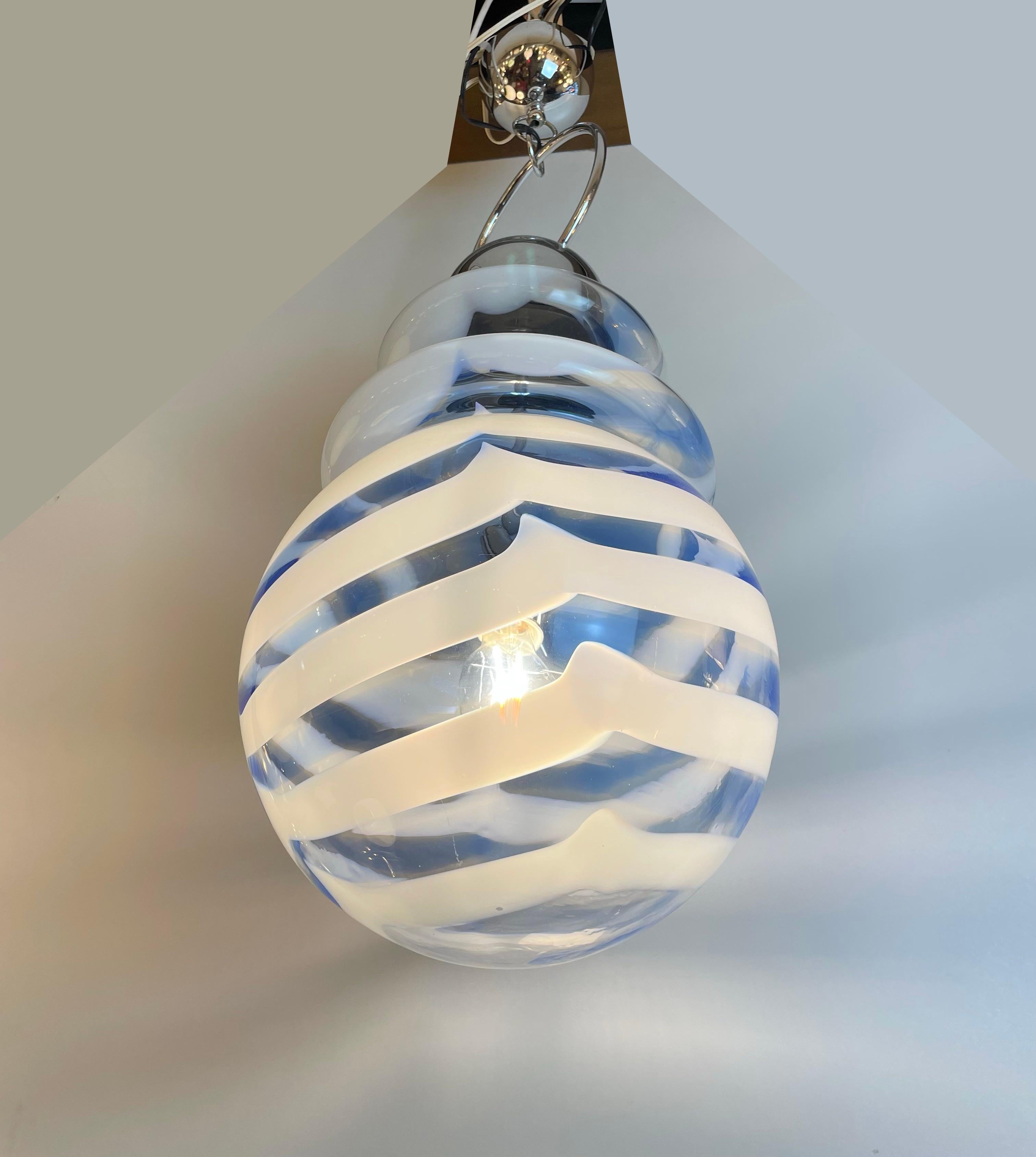 Fin du 20e siècle Lampe de suspension Lollipop de Murano, 1970