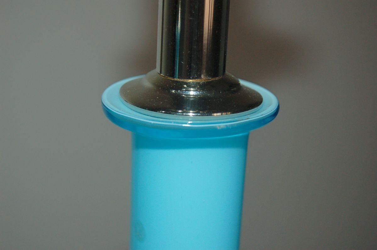 Lámparas de mesa de cristal de Murano de cuello largo de Seguso en azul en Bueno estado para la venta en Smyrna, GA