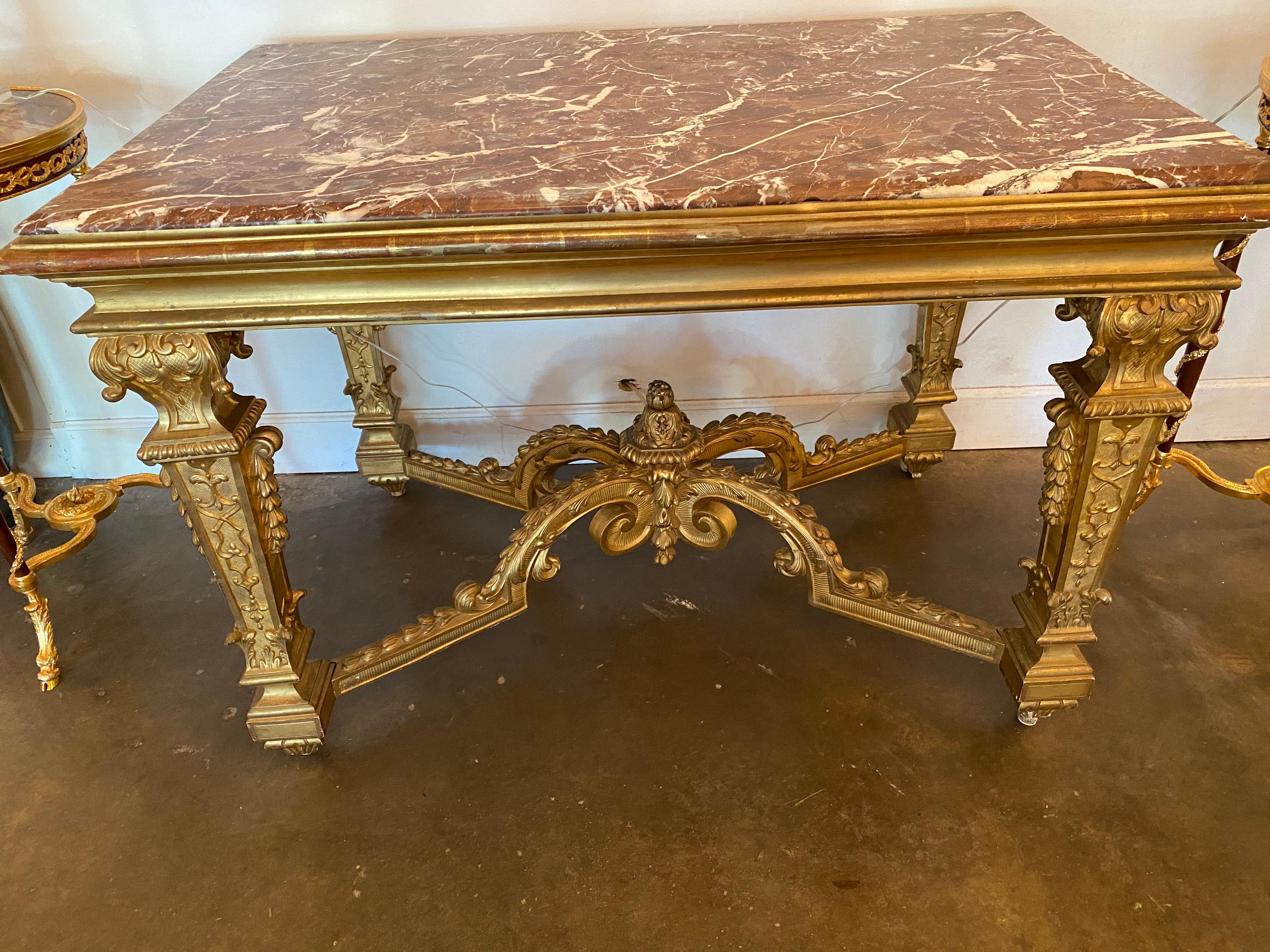 Louis XV Murano Marble-Top Console For Sale