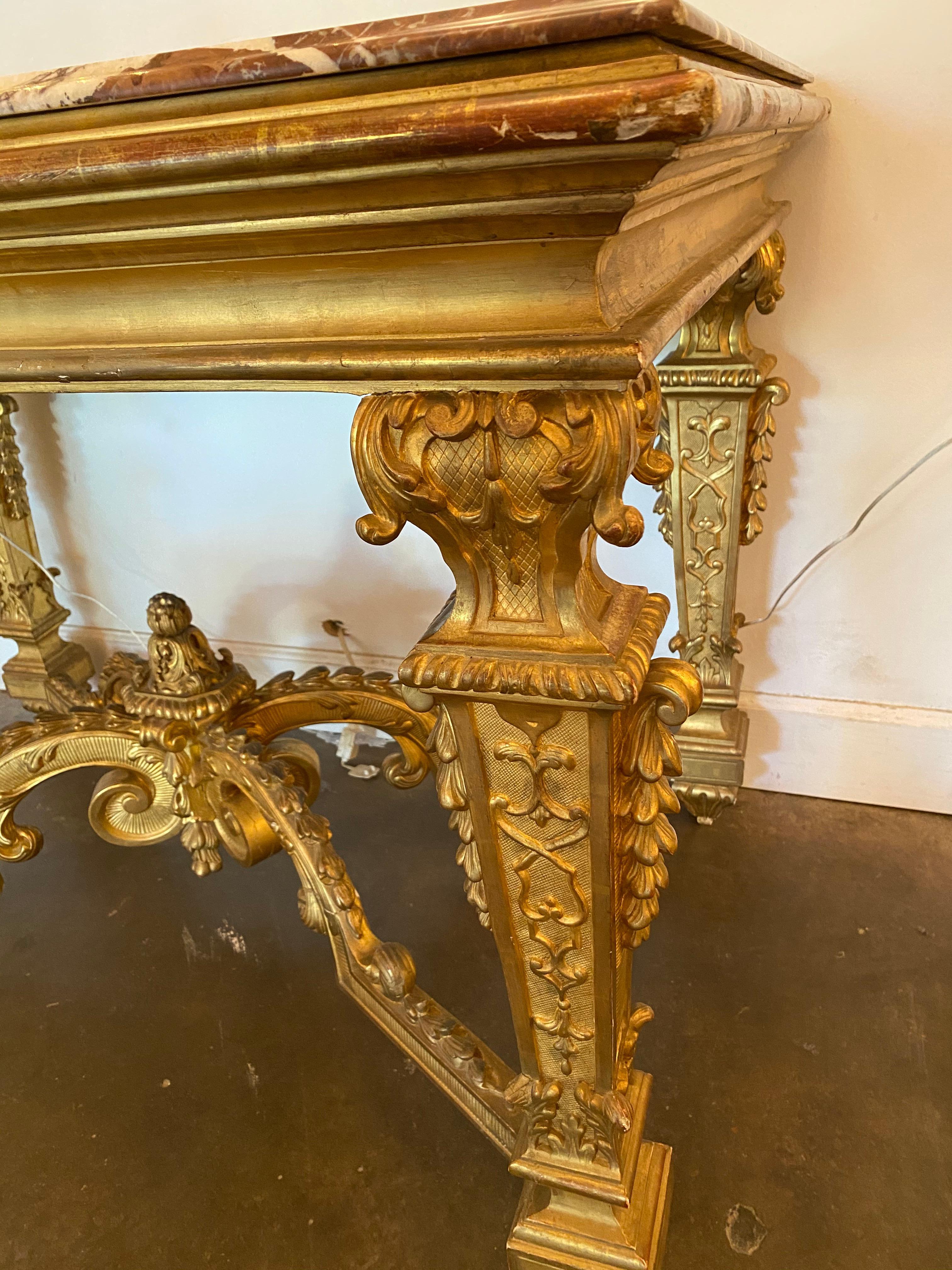 French Murano Marble-Top Console For Sale