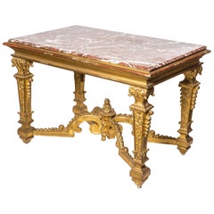 Antique Murano Marble-Top Console