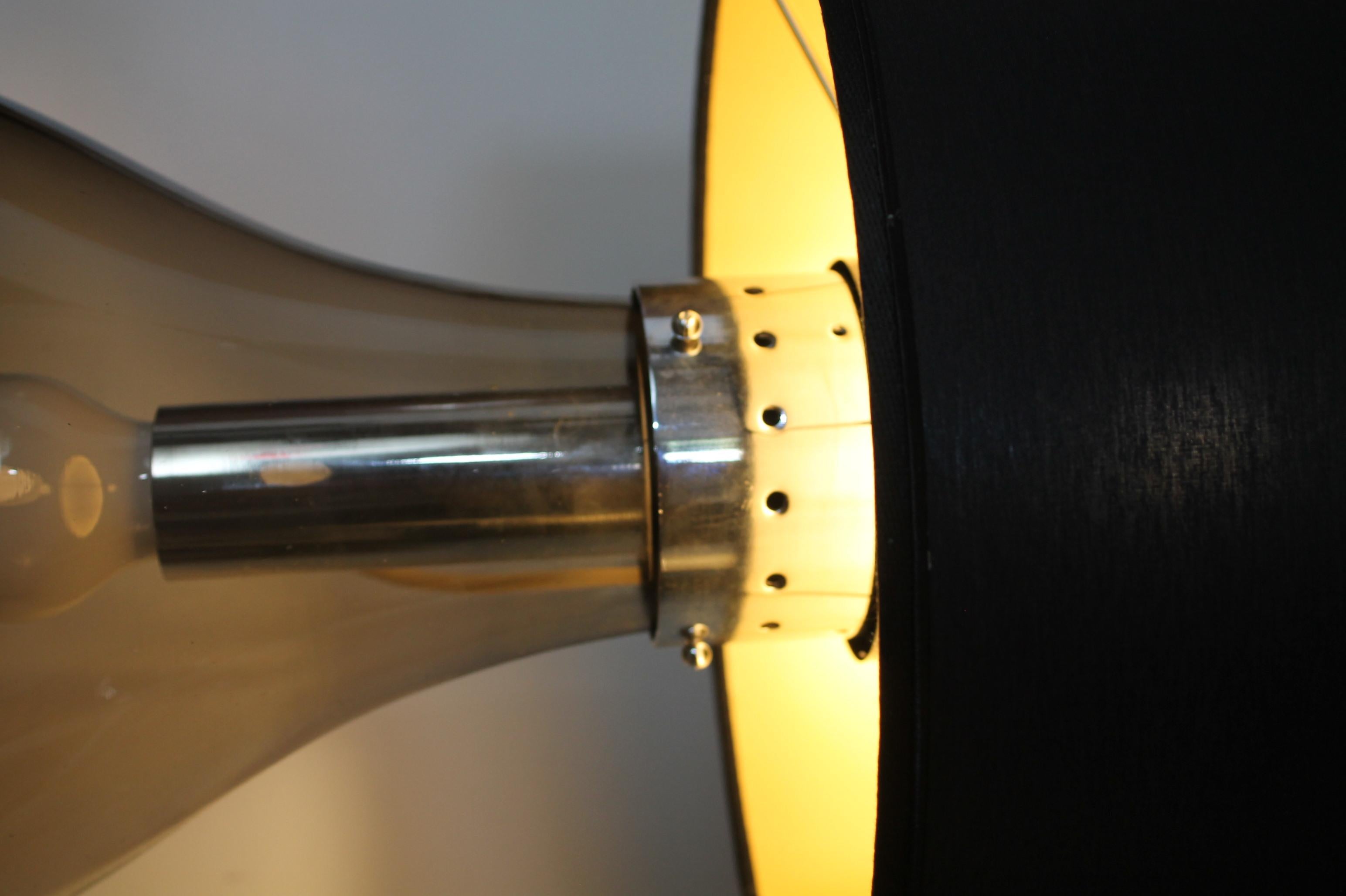 Murano Mazzega Glass Lamp by Carlo Nason with Silk Lampshade, 1980s Near Mint 11