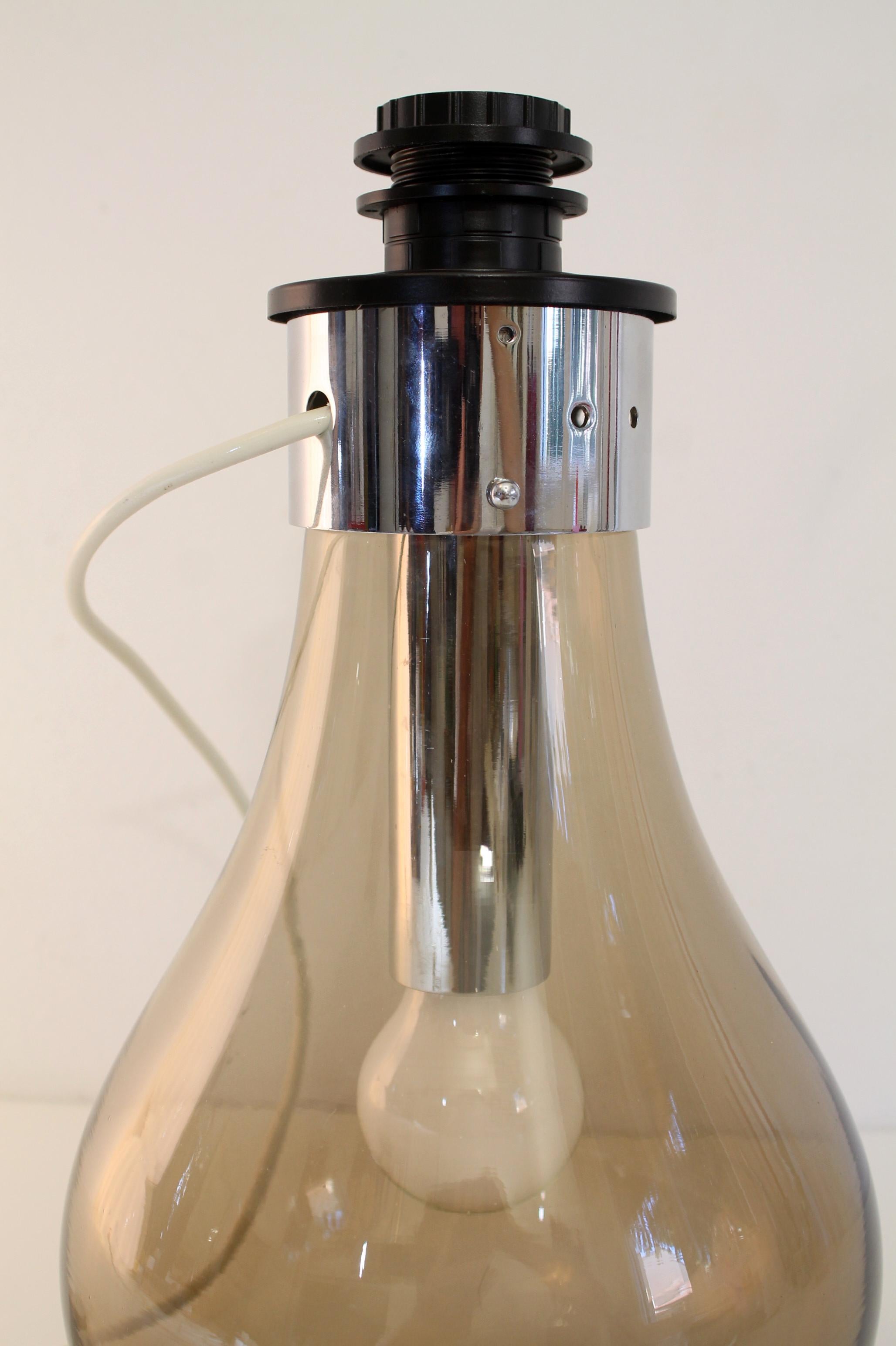 Murano Mazzega Glass Lamp by Carlo Nason with Silk Lampshade, 1980s Near Mint 2
