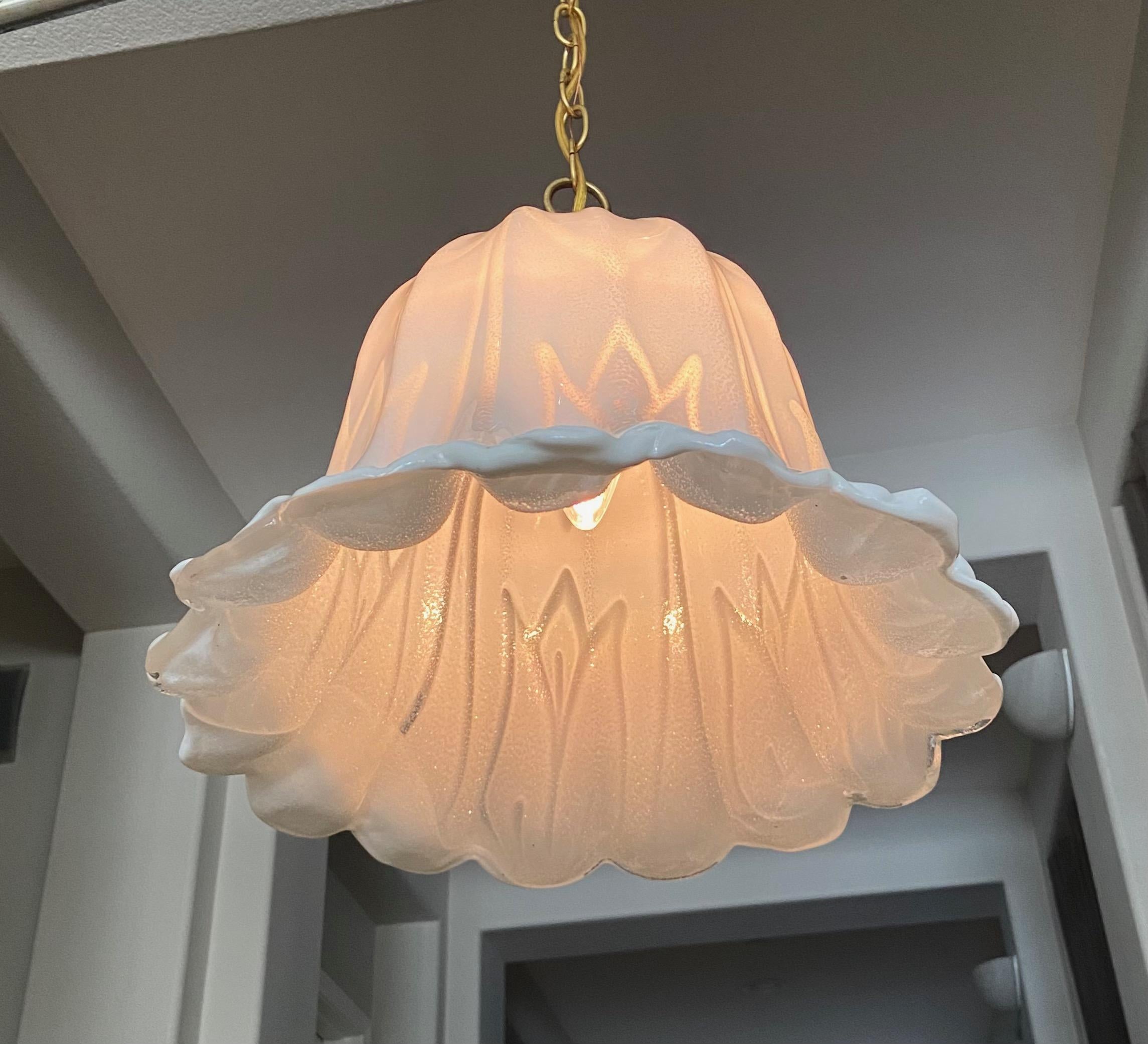 Murano Glass Tulip Shaped Chandelier or Pendant For Sale 7