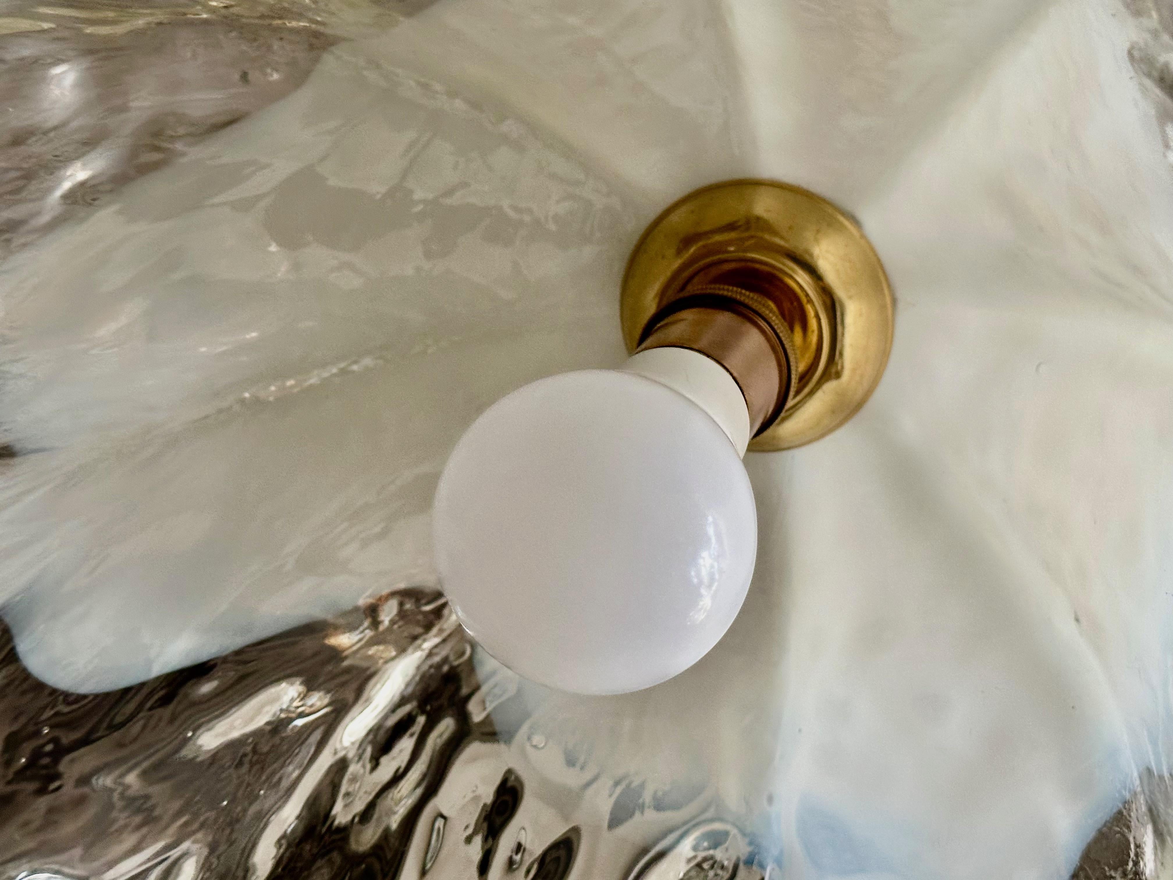 Murano Mazzega Glass Tulip Shaped Chandelier or Pendant For Sale 9