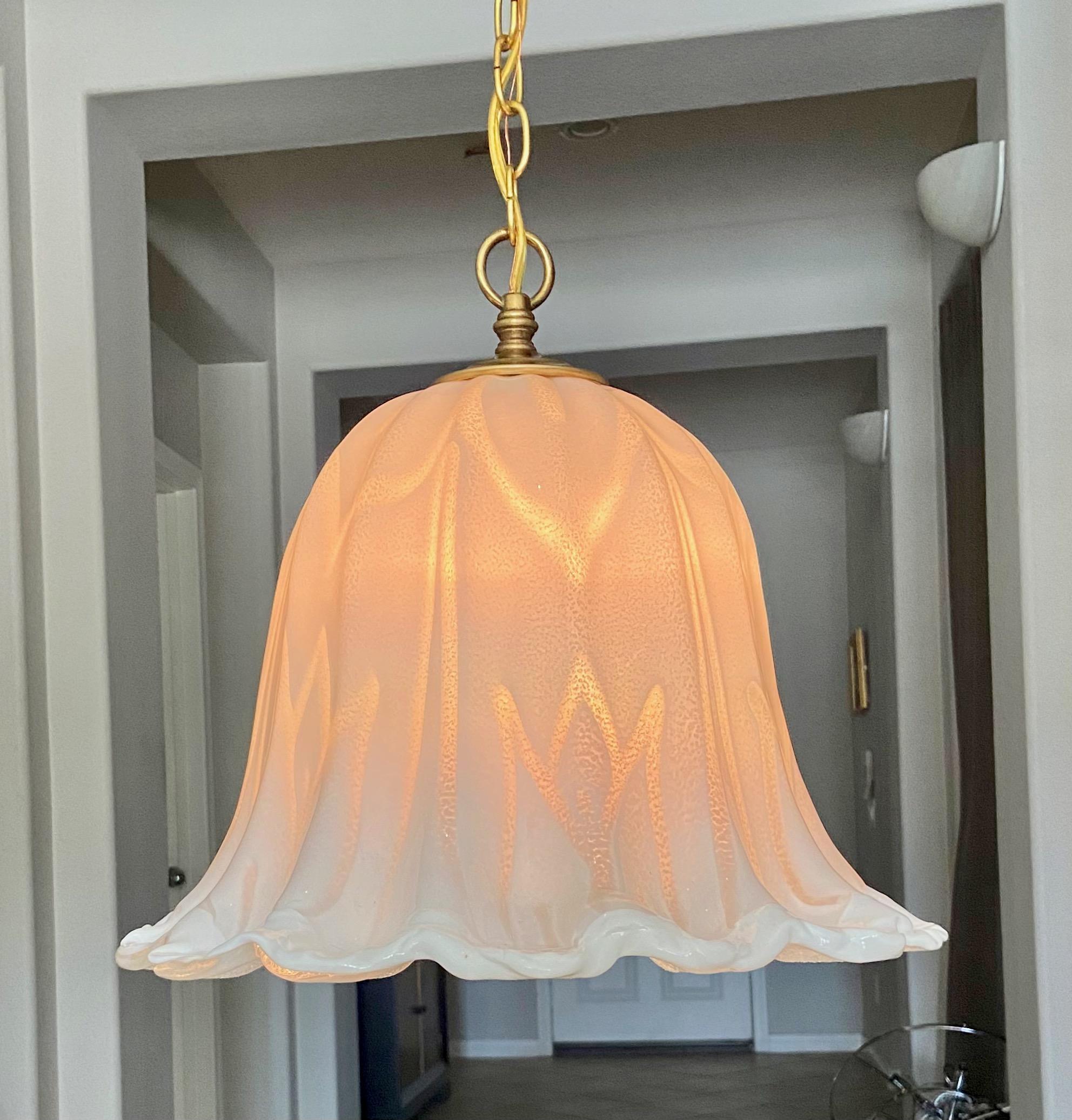 Murano Glass Tulip Shaped Chandelier or Pendant For Sale 9