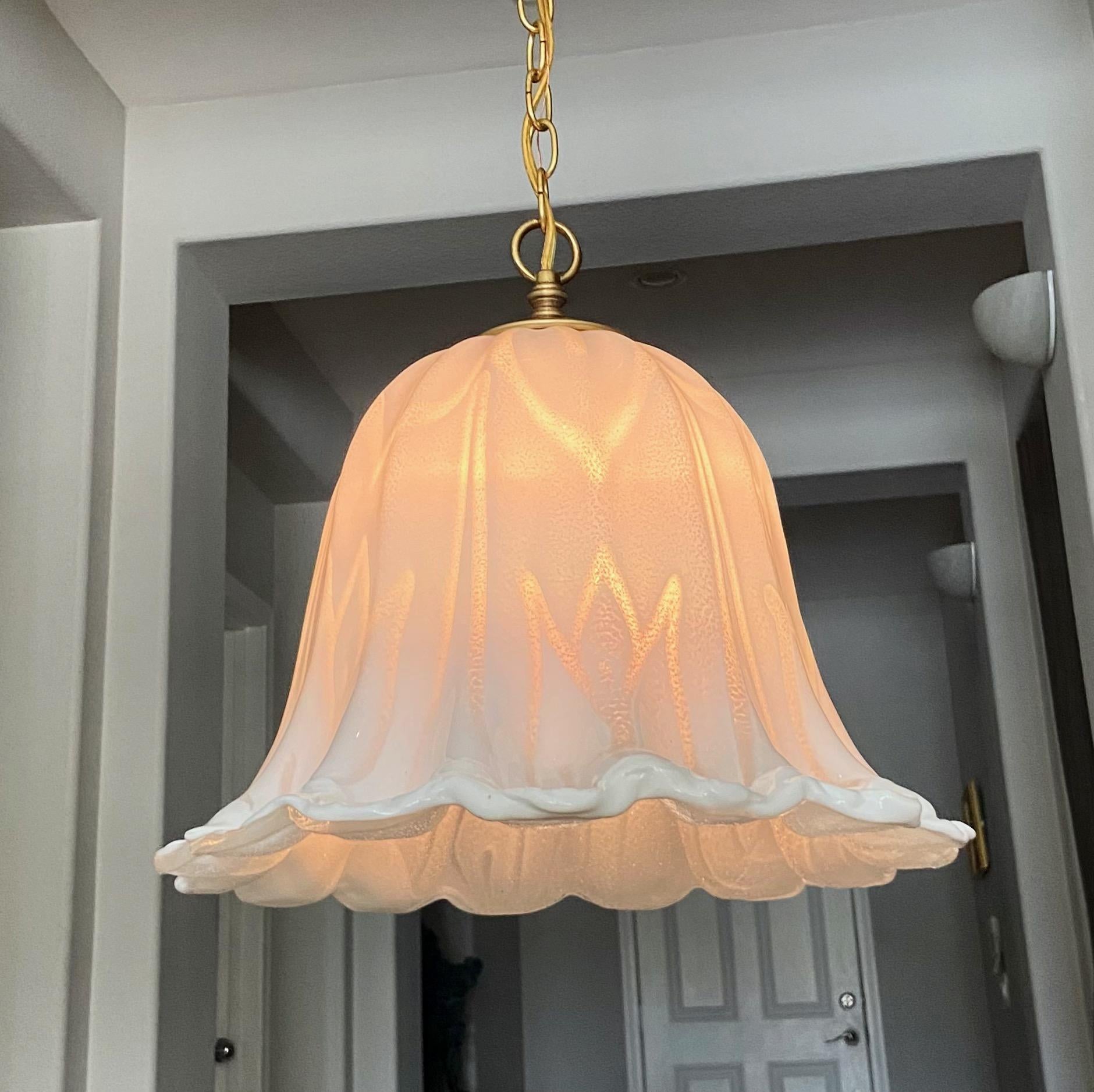 Murano Glass Tulip Shaped Chandelier or Pendant For Sale 10