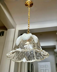 Murano Mazzega Glass Tulip Shaped Chandelier or Pendant