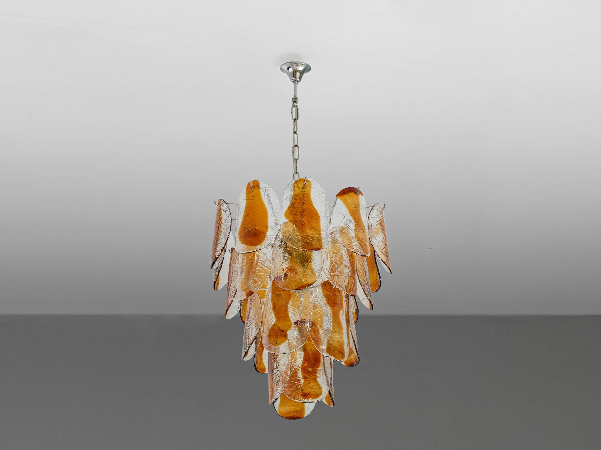 Italian Murano 'Mazzega' Honey Chandelier, 1960s