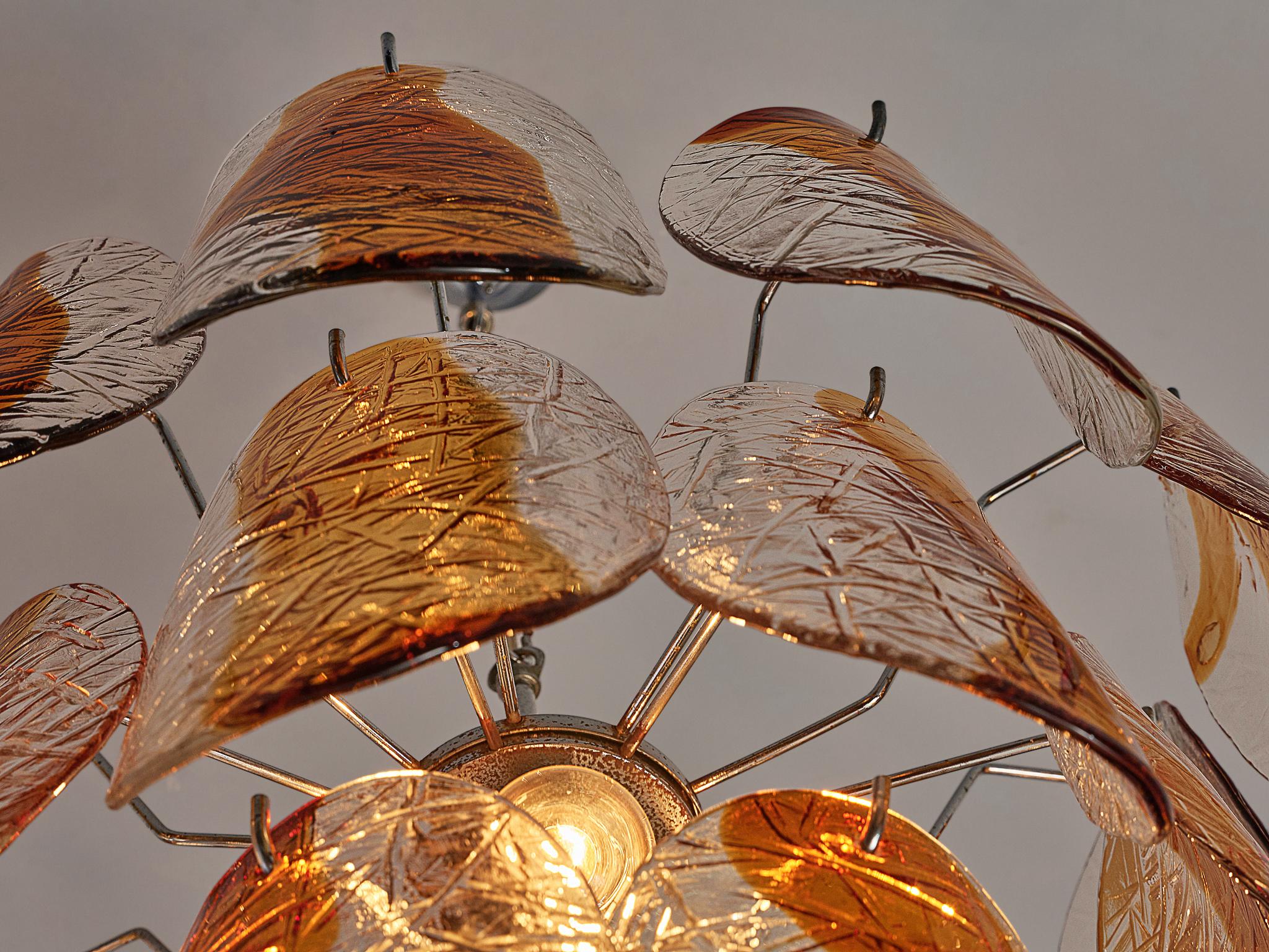 Brass Murano 'Mazzega' Honey Chandelier, 1960s