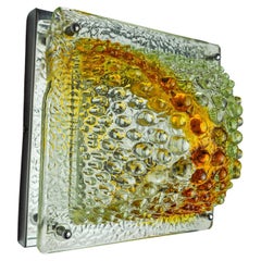 Murano Mazzega orange wall lamp, icicle effect, Italy, 1970