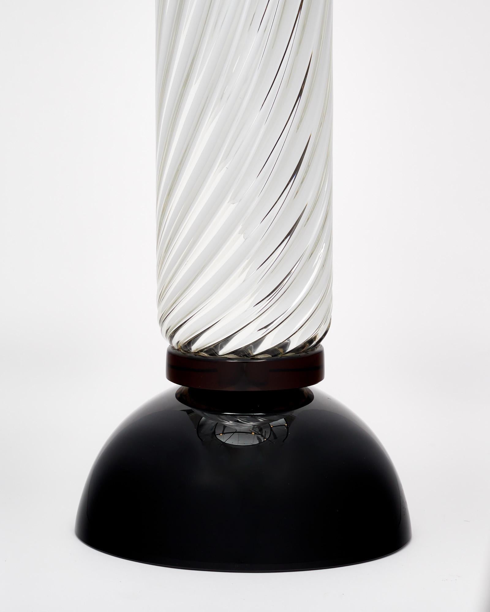 Italian Murano Mercury Glass Spiral Lamps For Sale