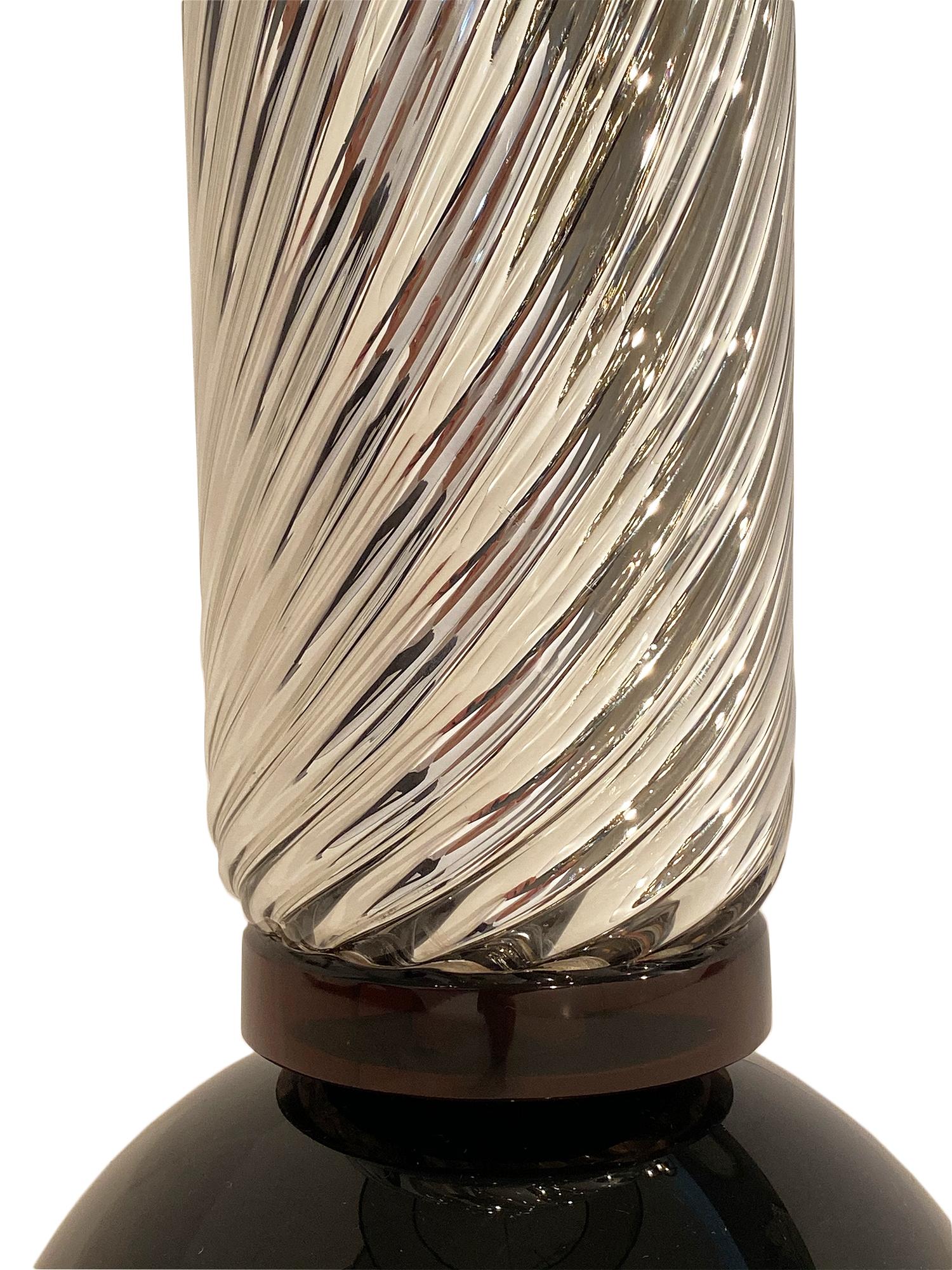Fatto a mano Lampade a spirale in vetro di Murano Mercury in vendita