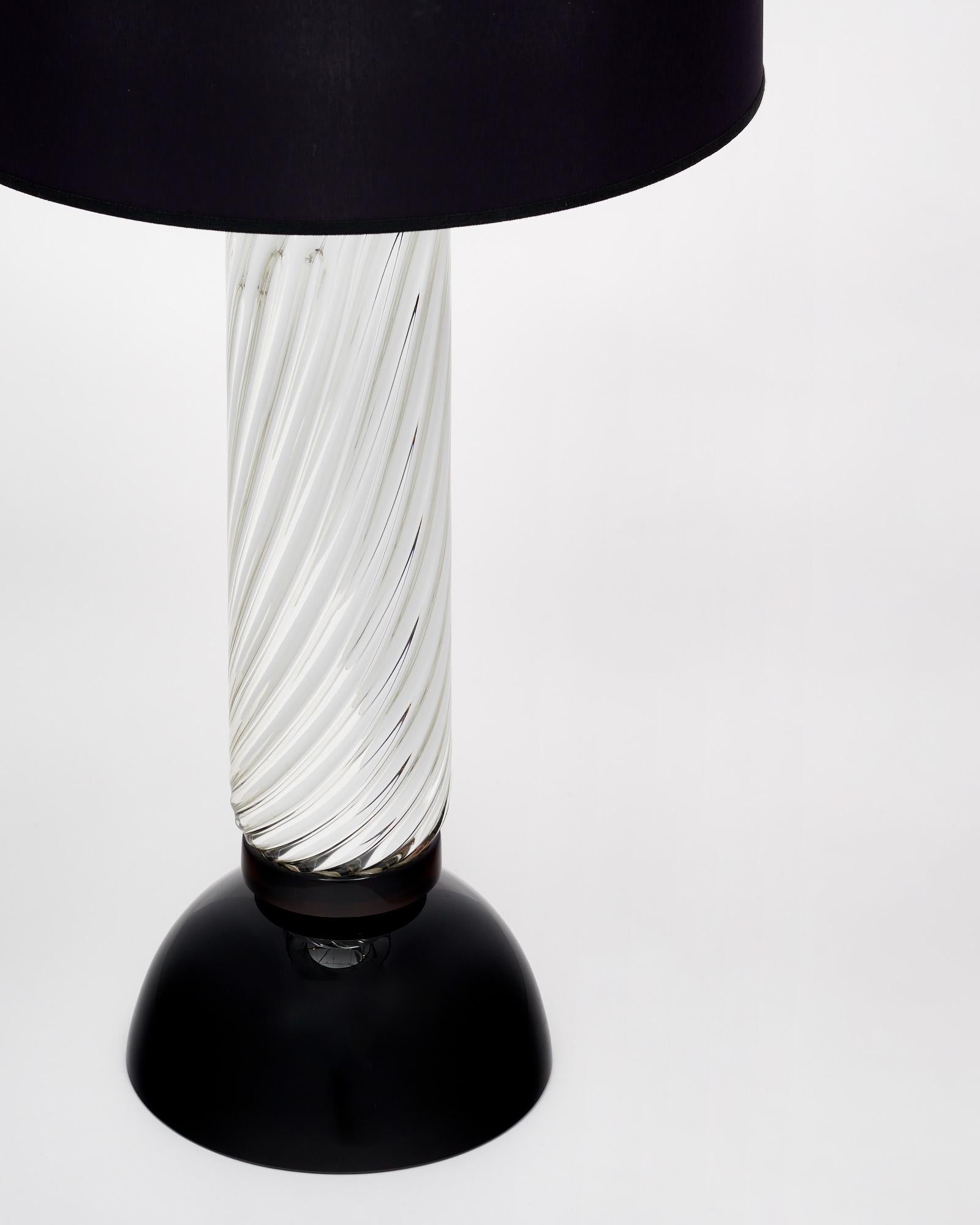 Hand-Crafted Murano Mercury Glass Spiral Lamps For Sale