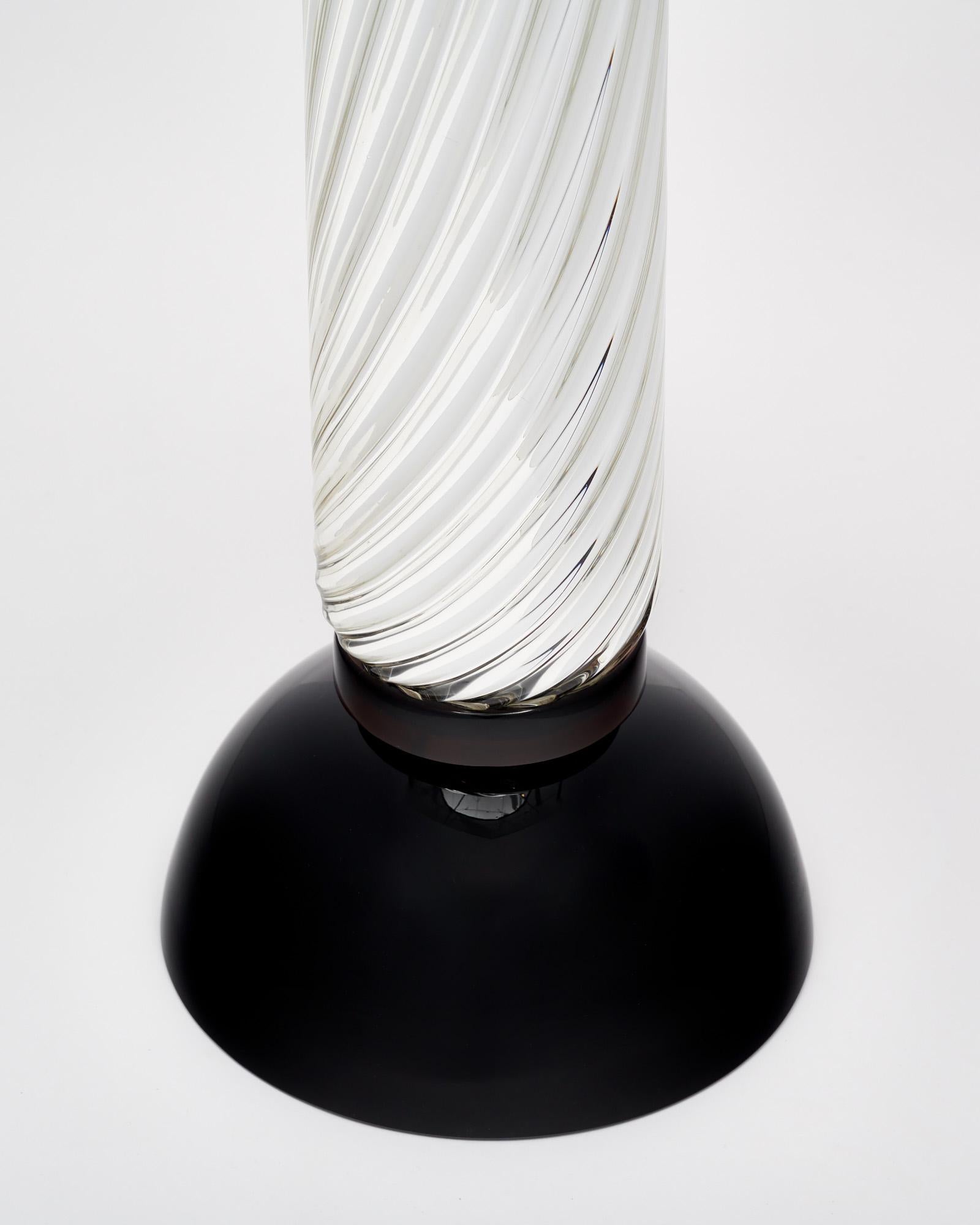 Murano Mercury Glass Spiral Lamps In New Condition For Sale In Austin, TX