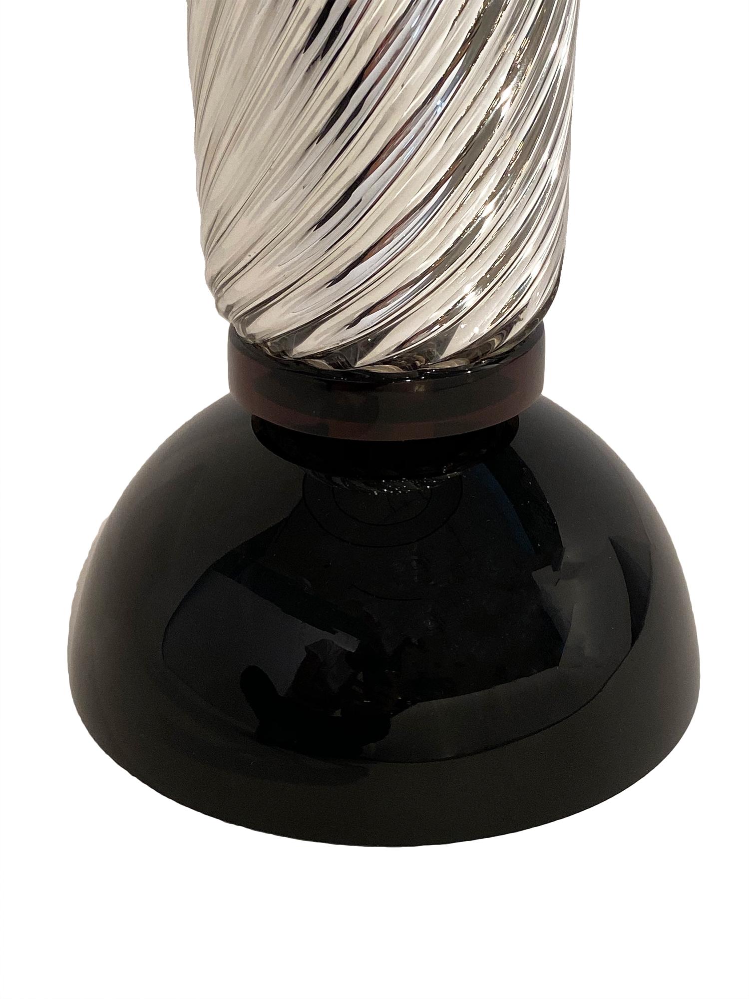Contemporary Murano Mercury Glass Spiral Lamps For Sale
