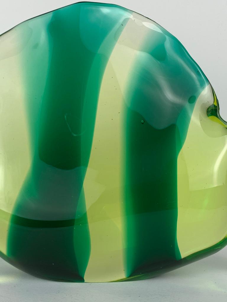 Murano Glass Murano Mid Century Glass Fish with Green Bends