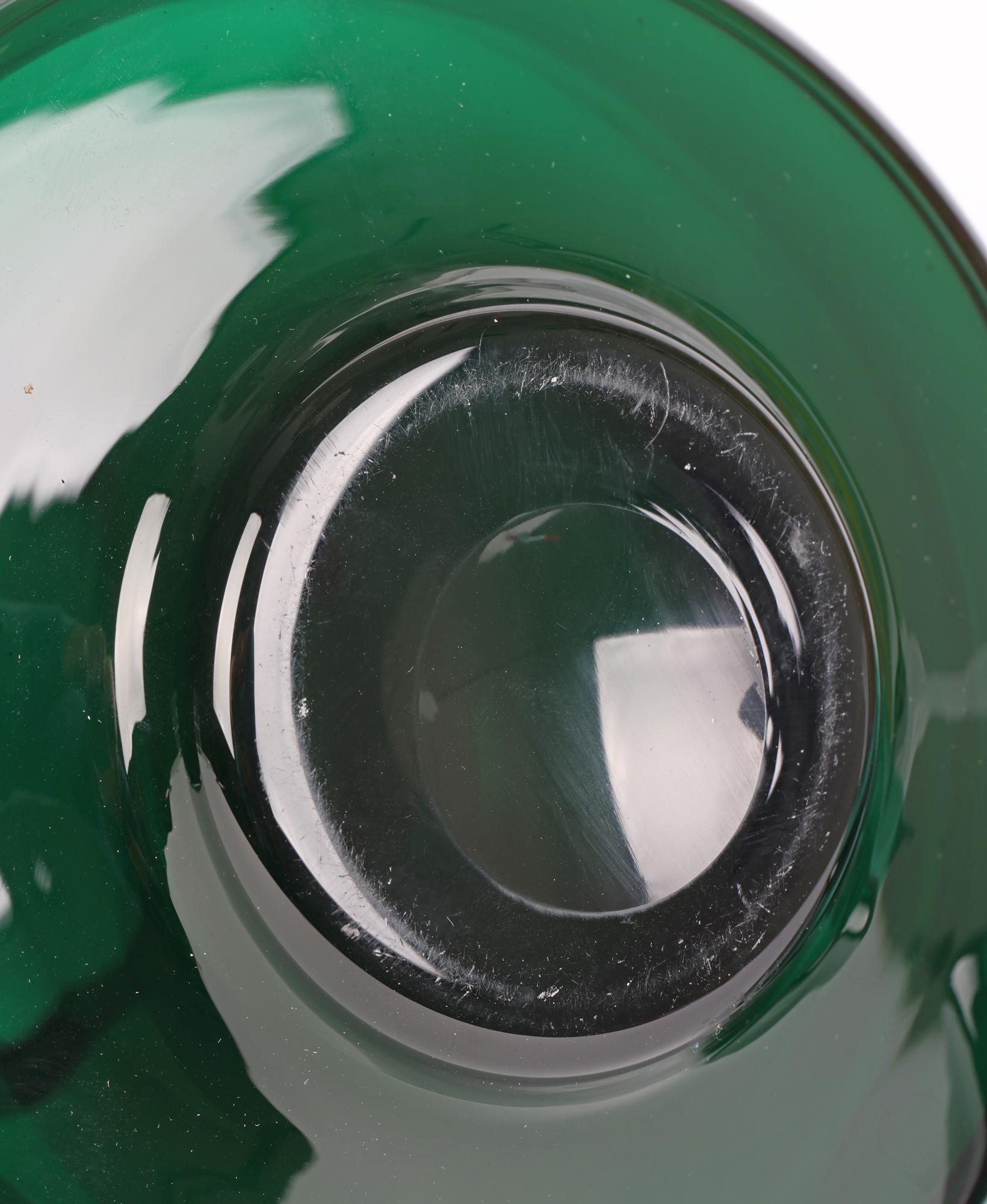 Murano Mid-Century Green Glass Lemonade Set with Jug & Five Glasses For Sale 5