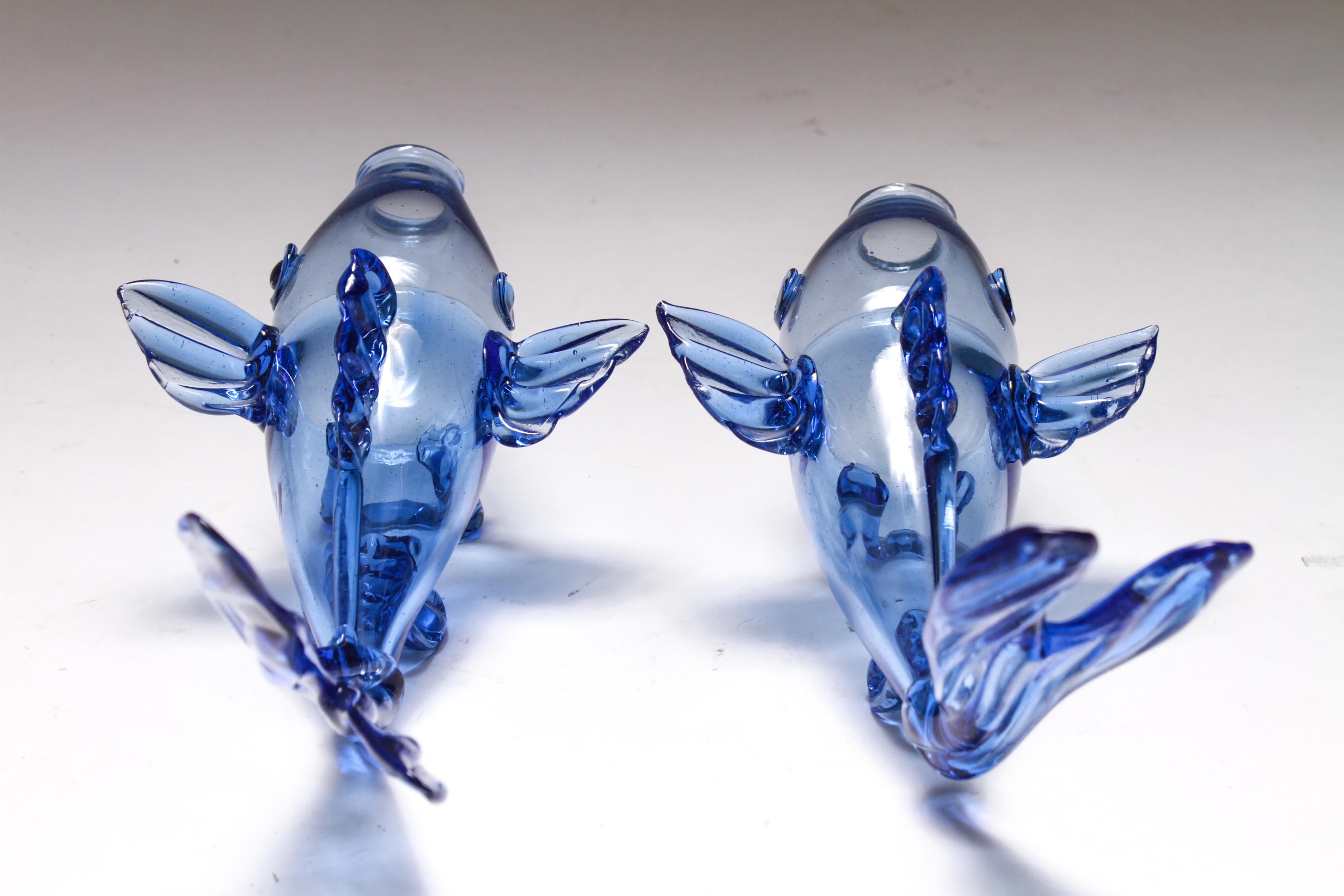 20th Century Murano Mid-Century Modern Blue Art Glass Fish