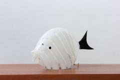 Murano Mid-Century Modern Large Glass Fish Table Lamp, Italy, 1970s