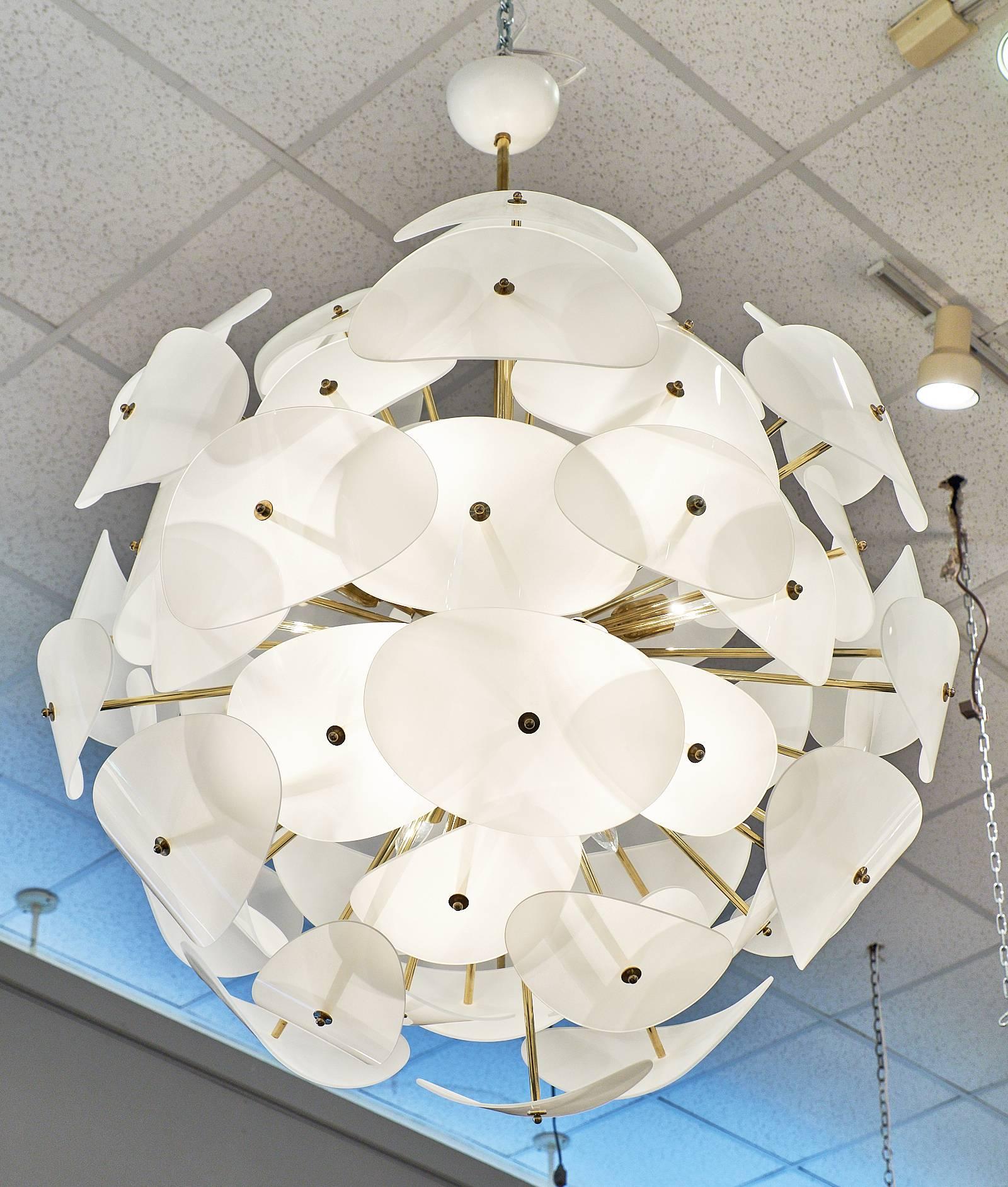 Contemporary Murano Mid-Century Modern “Lenti” Sputnik Chandelier For Sale