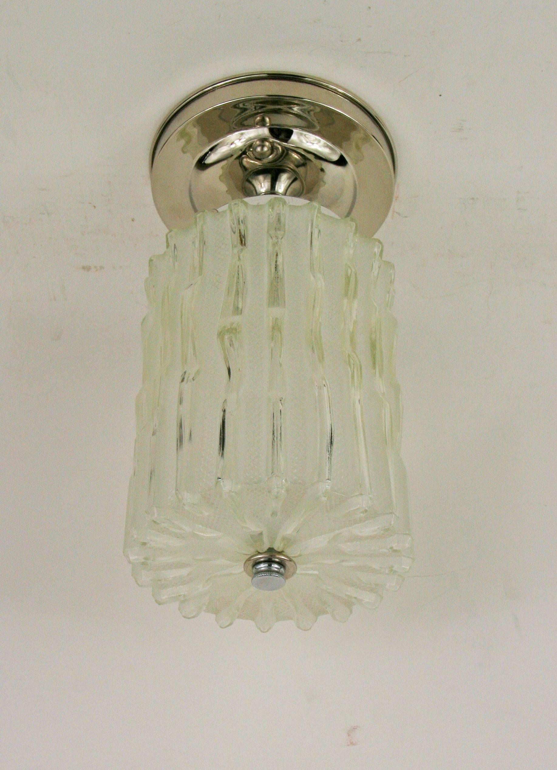 Art Glass Mid Century Murano Glass Ceiling Light(4 available) For Sale