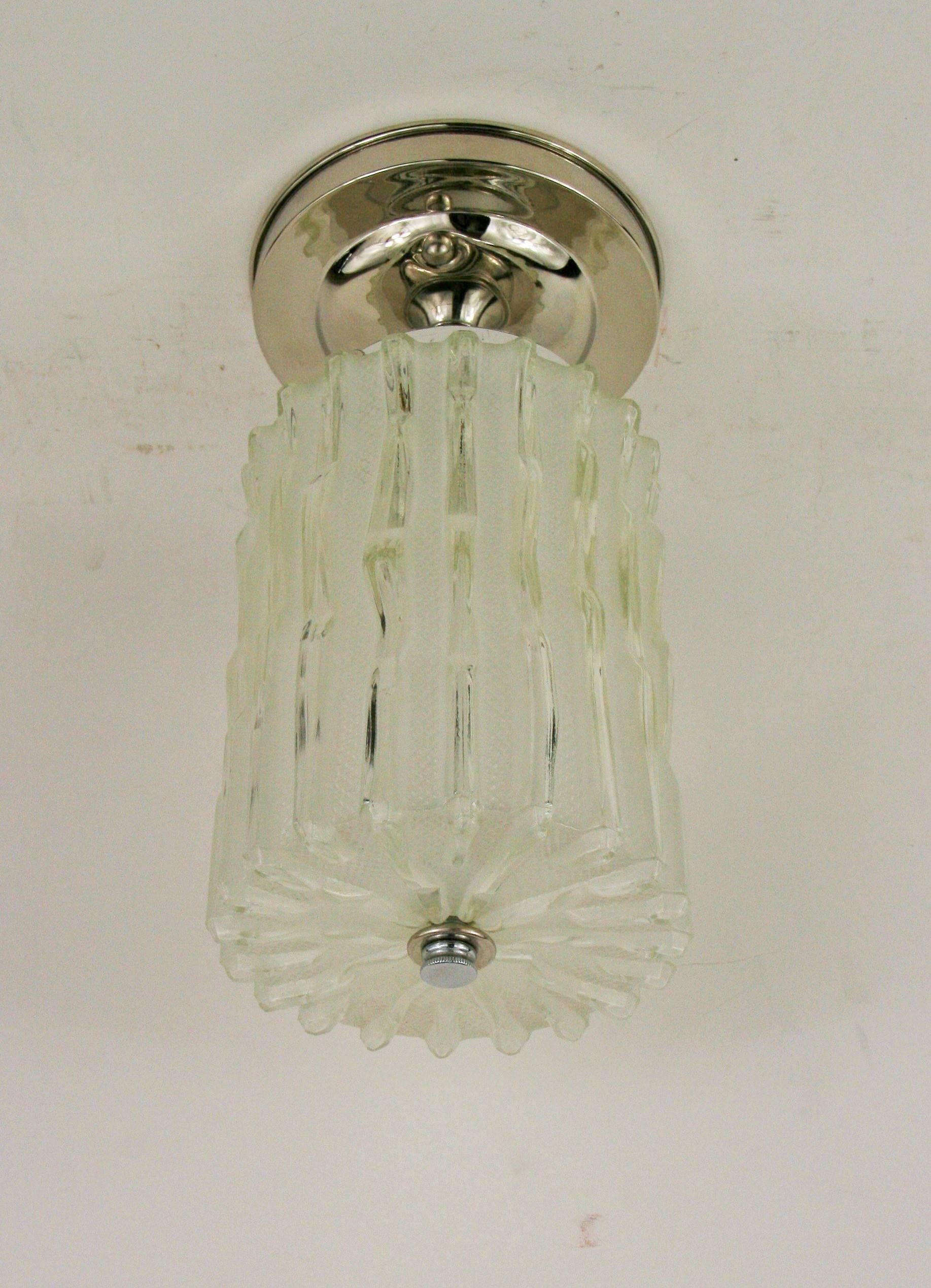 Mid-20th Century  Kalmar Mid Century Murano Glass Ceiling Light(5 available) For Sale