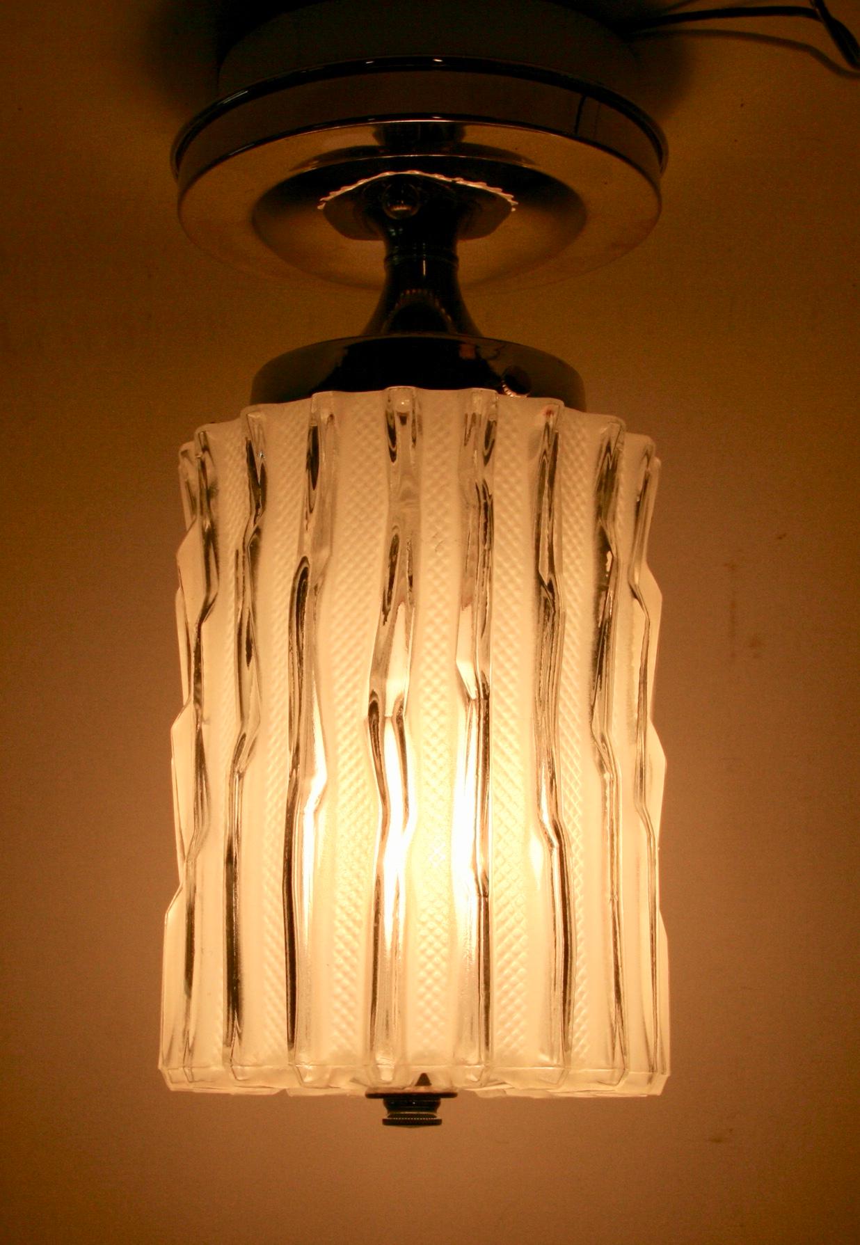 Art Glass  Kalmar Mid Century Murano Glass Ceiling Light(5 available) For Sale