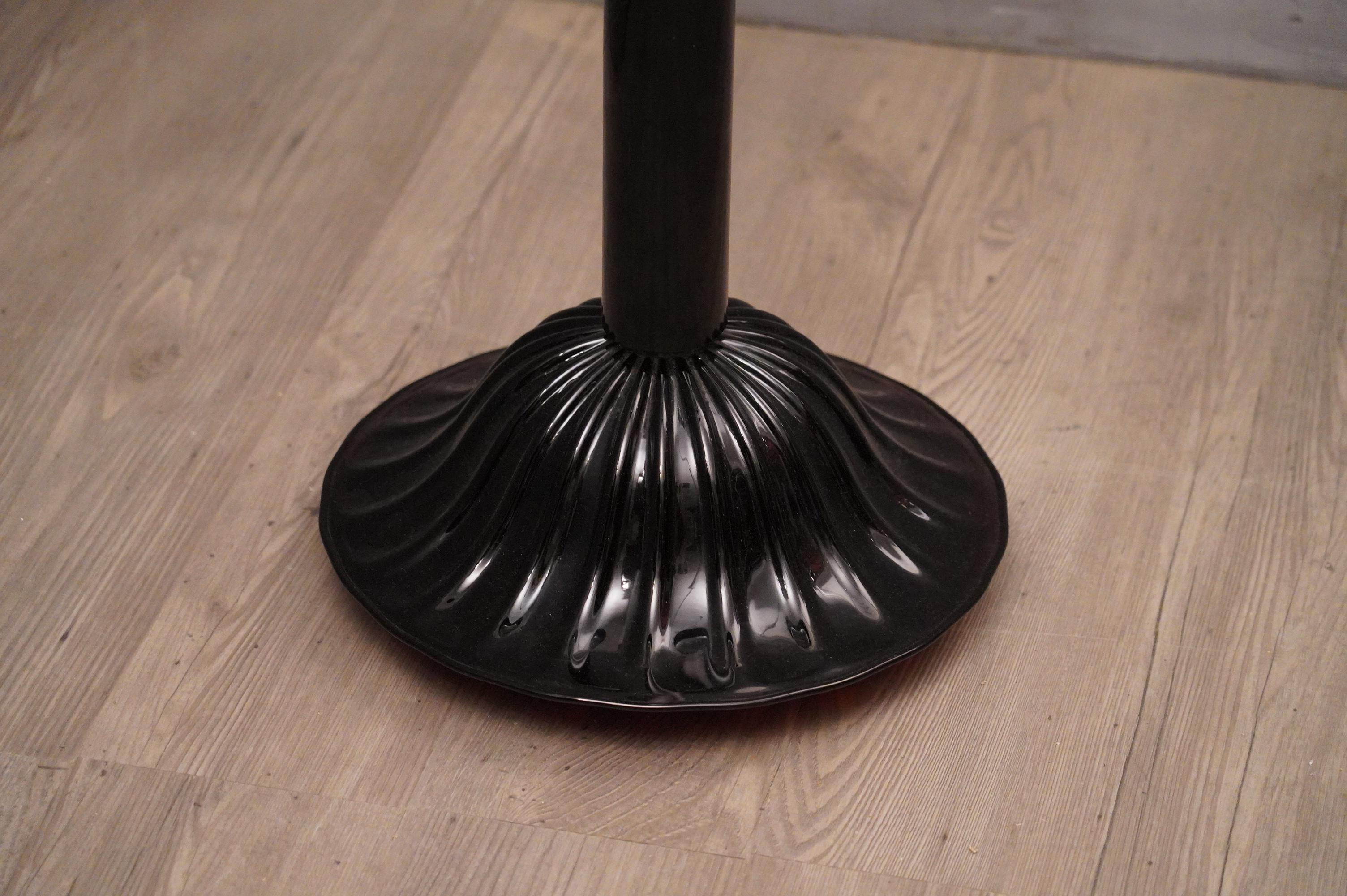 Blown Glass Murano Midcentury Black Glass Floor Lamp, 1940