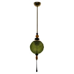 Lanterne italiane in vetro verde soffiato di Murano del Medioevo, 2000
