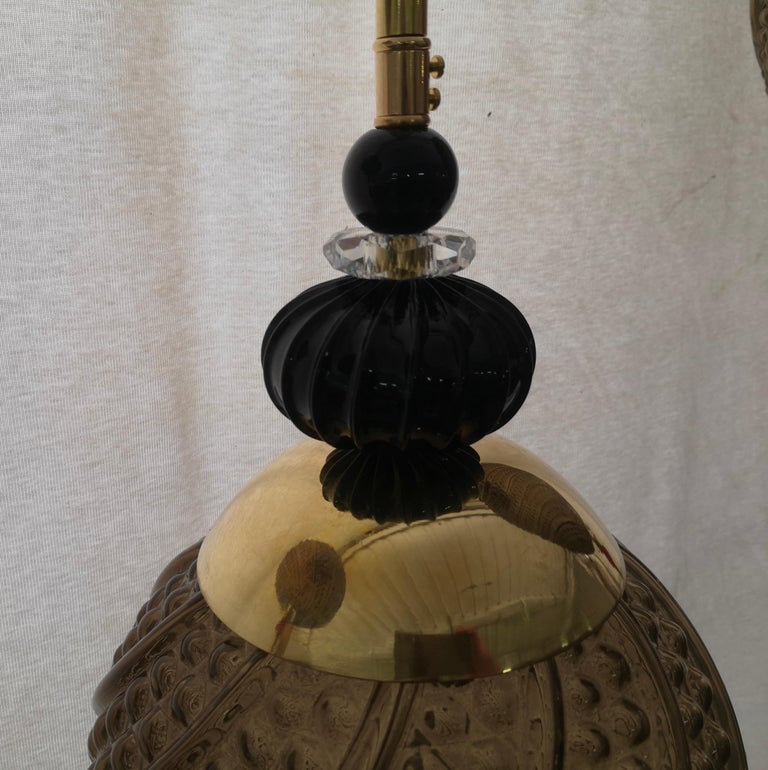 Murano Midcentury Blown Smoked Glass Italian Lanterns, 2000 For Sale 1