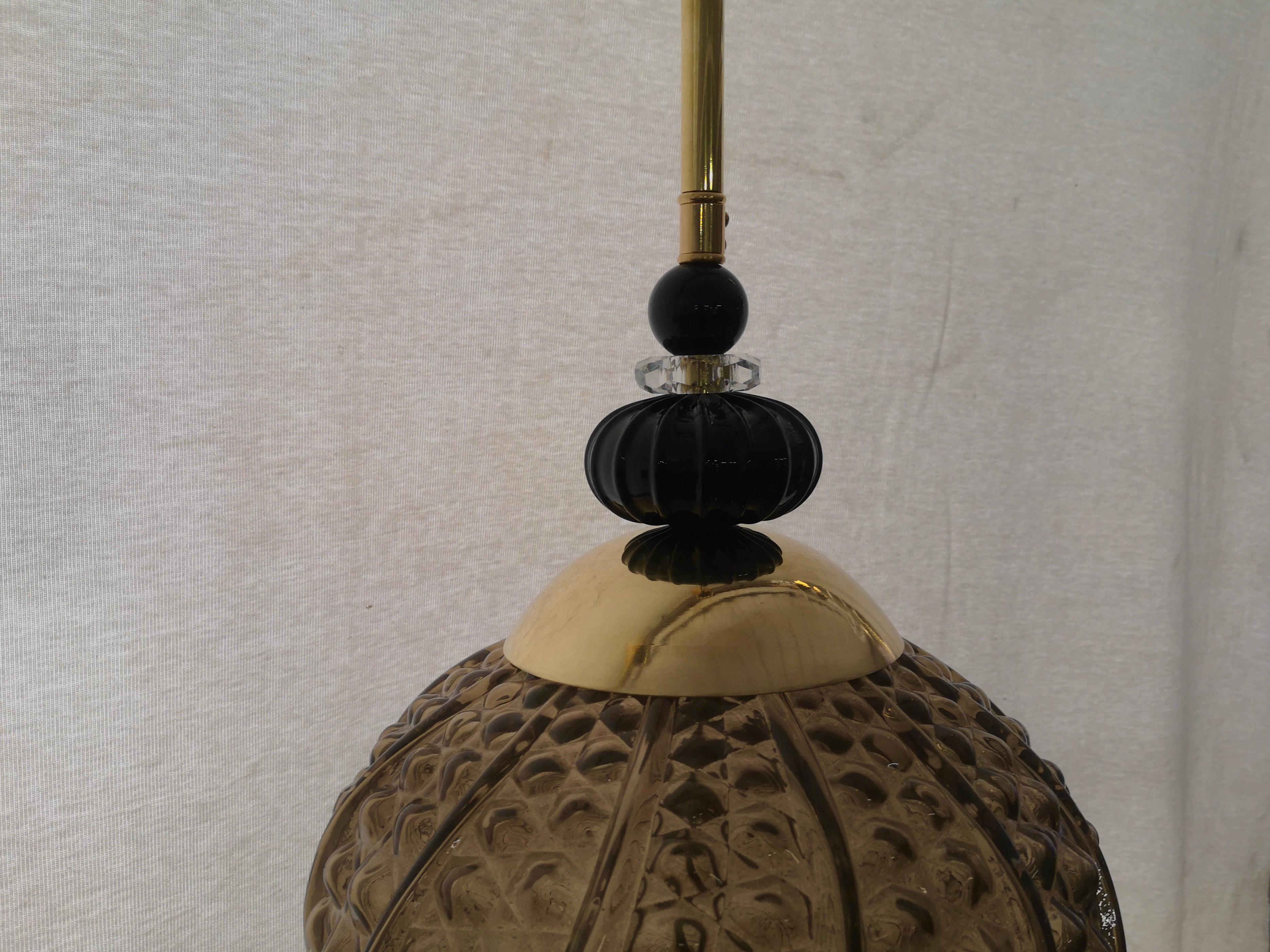Lanternes italiennes en verre soufflé fumé de Murano du milieu du siècle dernier, 2000 en vente 3