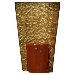 Murano MidCentury Glass and Brass Wall Light and Sconces, 1980