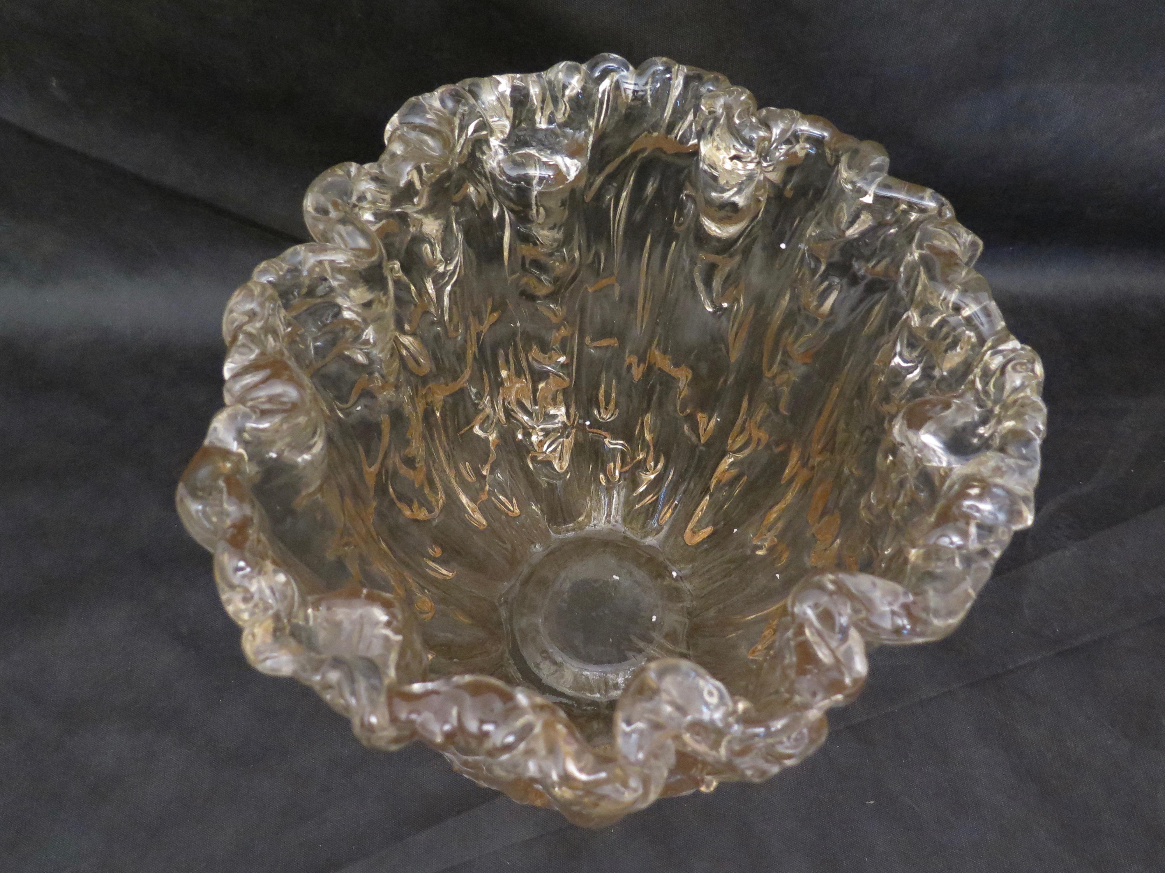 Murano Midcentury Light Amber Art Glass Italian Side Table, 1950 8