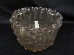 Murano Midcentury Light Amber Art Glass Italian Side Table, 1950