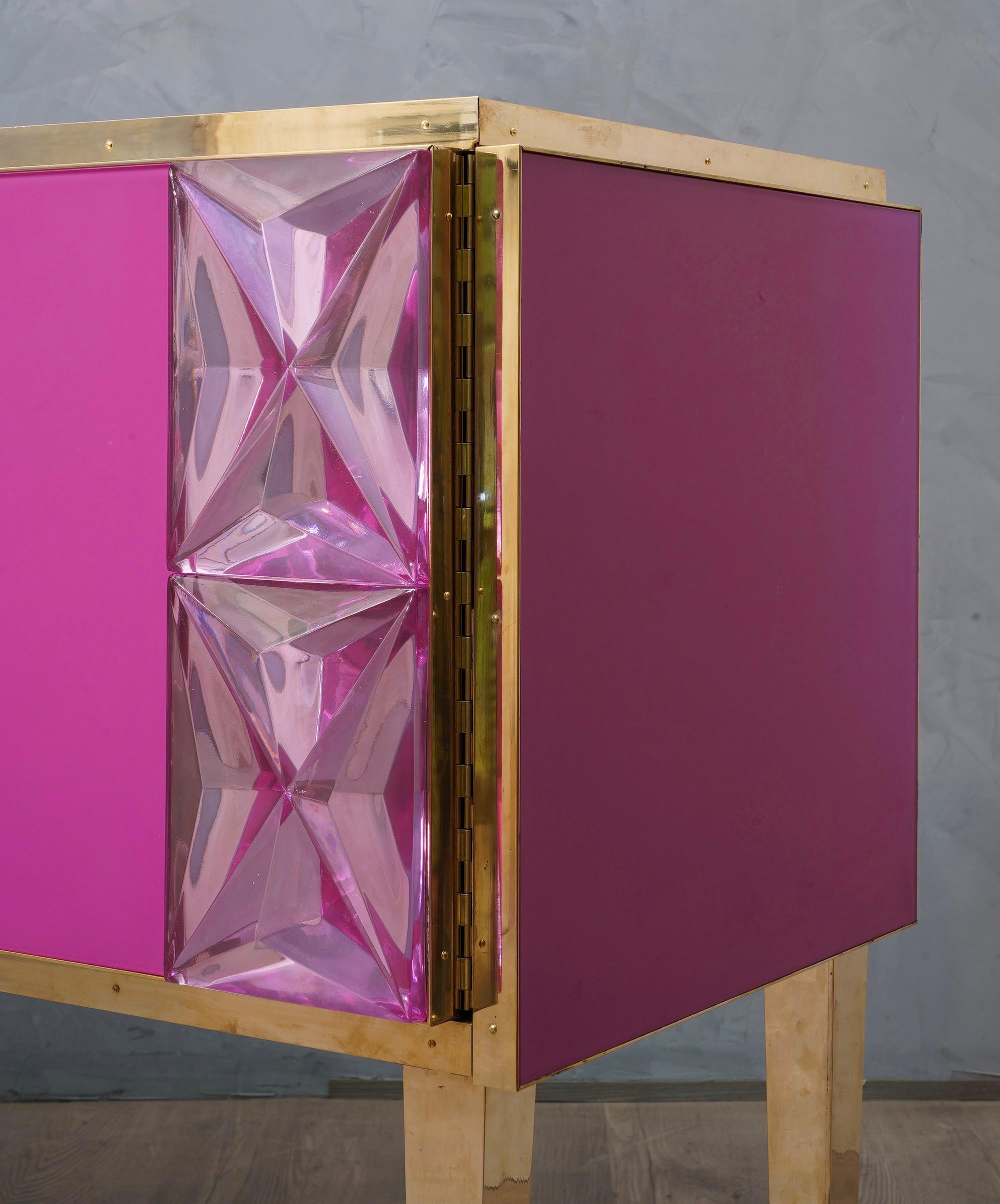 Murano Midcentury Pastel Pink Colored Glass Sideboards, 2020 1