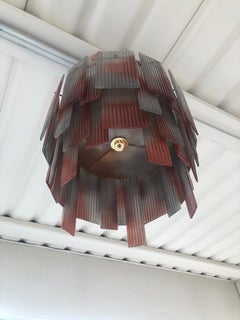 Murano Midcentury Round Art Glass Red and Gray Chandeliers and Pendant, 1970