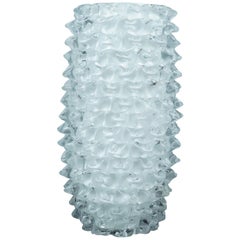 Murano Midcentury Round White Color Italian Vase, 1970